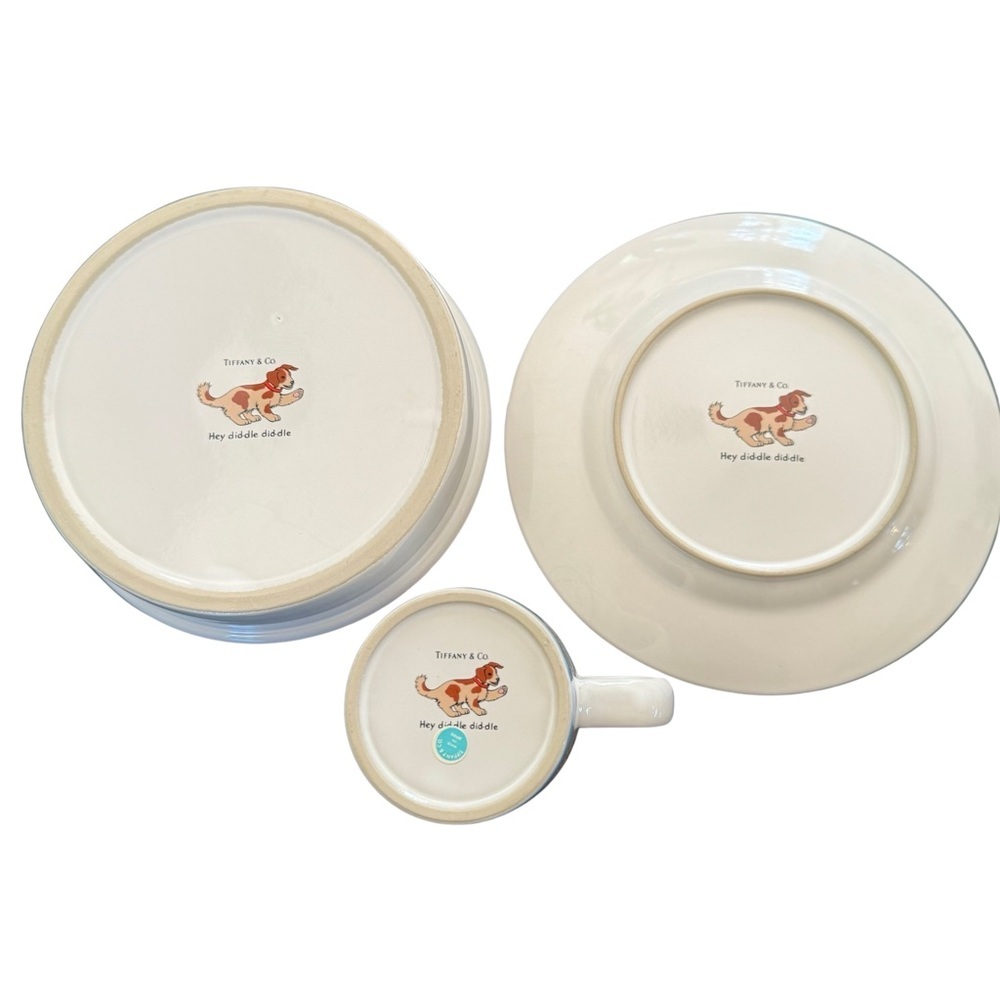 HP🎉TIFFANY & CO. Vintage “Hey Diddle Diddle”3 Piece Child Baby Feeding Set China - Picture 4 of 16